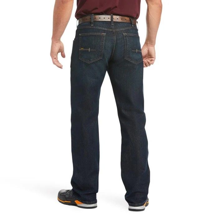 ARIAT MEN'S REBAR M5 STRAIGHT DURASTRETCH JEAN - BLACKSTONE