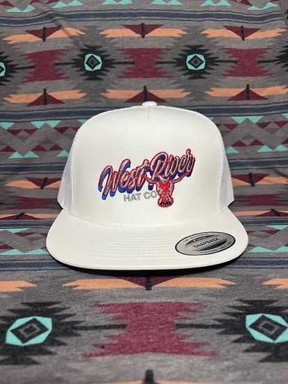 WEST RIVER HAT CO. SHARP SHOOTER SNAPBACK TRUCKER CAP - WHITE/RED