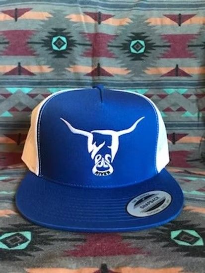 WEST RIVER HAT CO. LOGO SNAPBACK TRUCKER CAP - WHITE/BLUE/WHITE