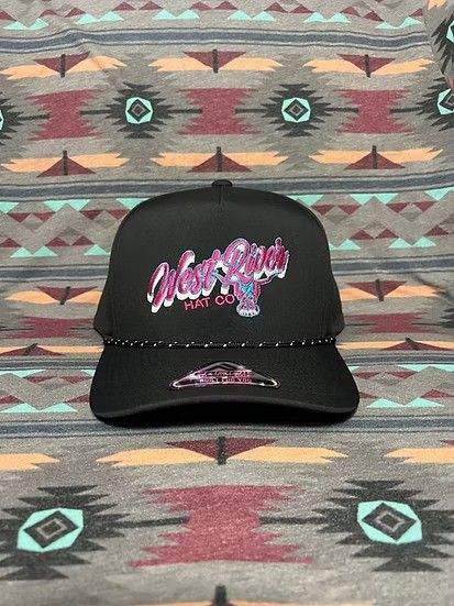 WEST RIVER HAT CO. ROPE HAT SNAPBACK - BLACK/PINK