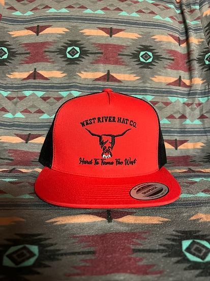 WEST RIVER HAT CO. HARD TO TAME SNAPBACK TRUCKER CAP - BLACK/RED/BLACK