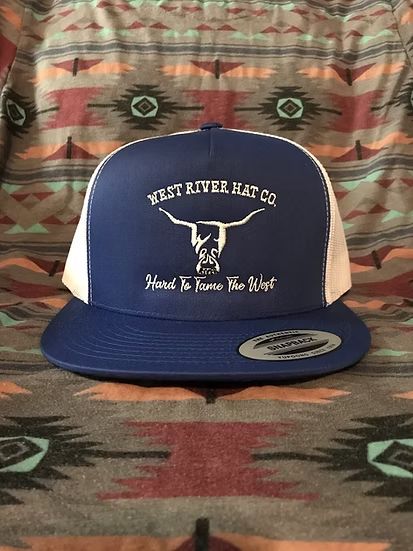 WEST RIVER HAT CO. HARD TO TAME SNAPBACK TRUCKER CAP - WHITE/ROYAL/WHITE