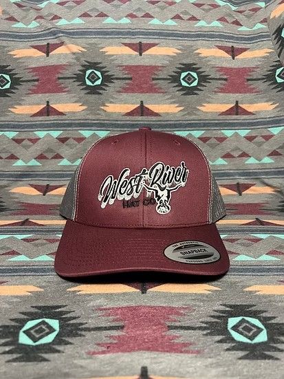 WEST RIVER HAT CO. LOW PROFILE SNAPBACK SHARP SHOOTER CAP - CHARCOAL/MAROON