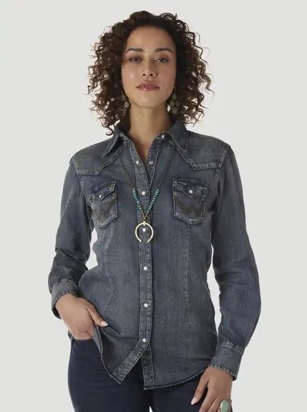 WRANGLER WOMEN'S DARK DENIM SHIRT