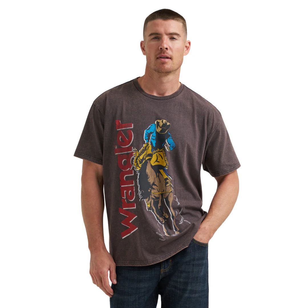 WRANGLER MEN'S SHORT SLEEVE VINTAGE FIT TEE SHIRT - PHANTOM