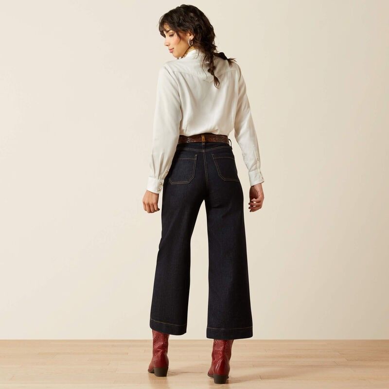 ARIAT WOMEN'S ULTRA HIGH RISE COUNTRYSIDE WIDE JEAN - RINSE