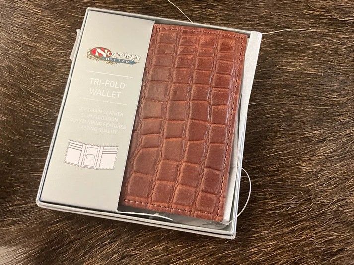NOCONA MEN'S TRIFOLD WALLET - CROC PRINT