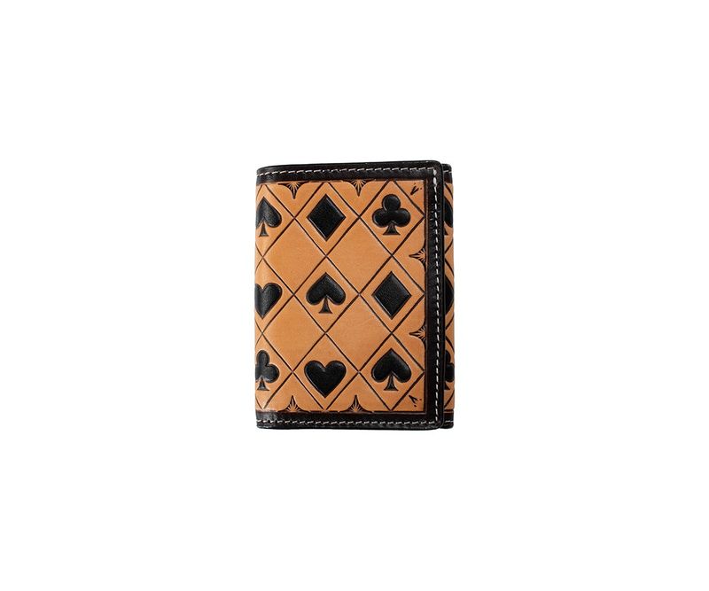 3D MEN'S CARD SUITS TRIFOLD WALLET