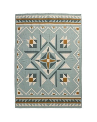 PENDLETON COTTON MATELASSE COVERLET - QUILTED STAR SHALE