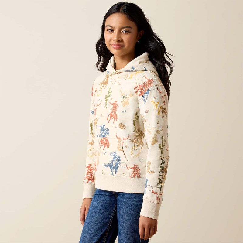 ARIAT GIRLS' RANCH TALE HOODIE - DESERT RUN