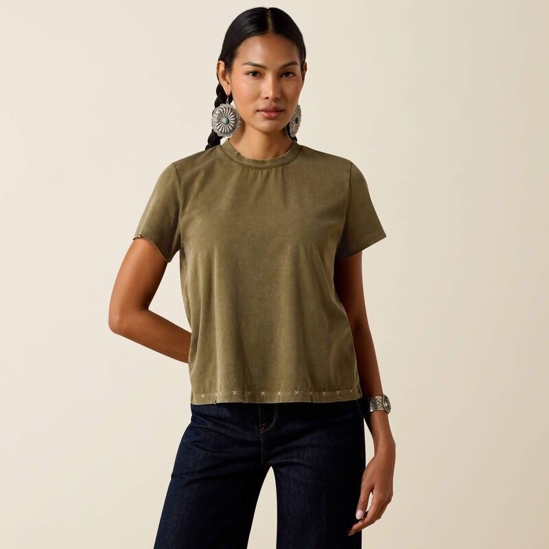 ARIAT WOMEN'S ROPING TEE SHIRT - IVY GREEN
