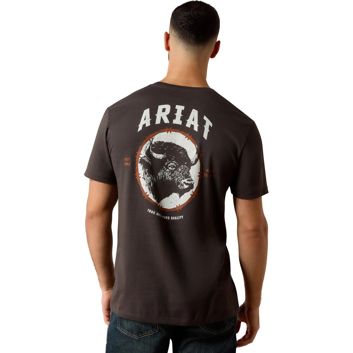 ARIAT MEN'S ARIAT BISON BROTHER TEE SHIRT - VINTAGE BLACK