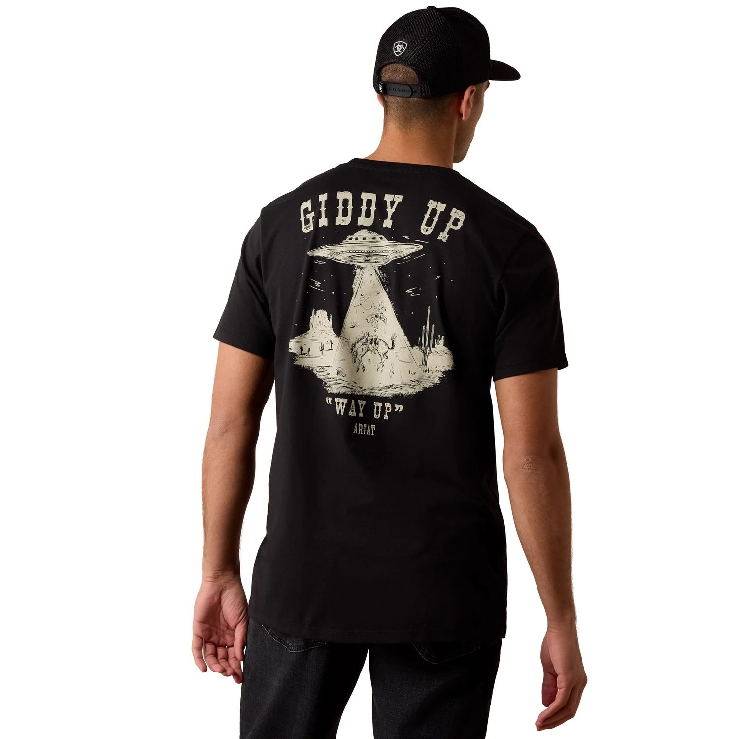 ARIAT MEN'S ARIAT COWBOY WAY UP TEE SHIRT - BLACK