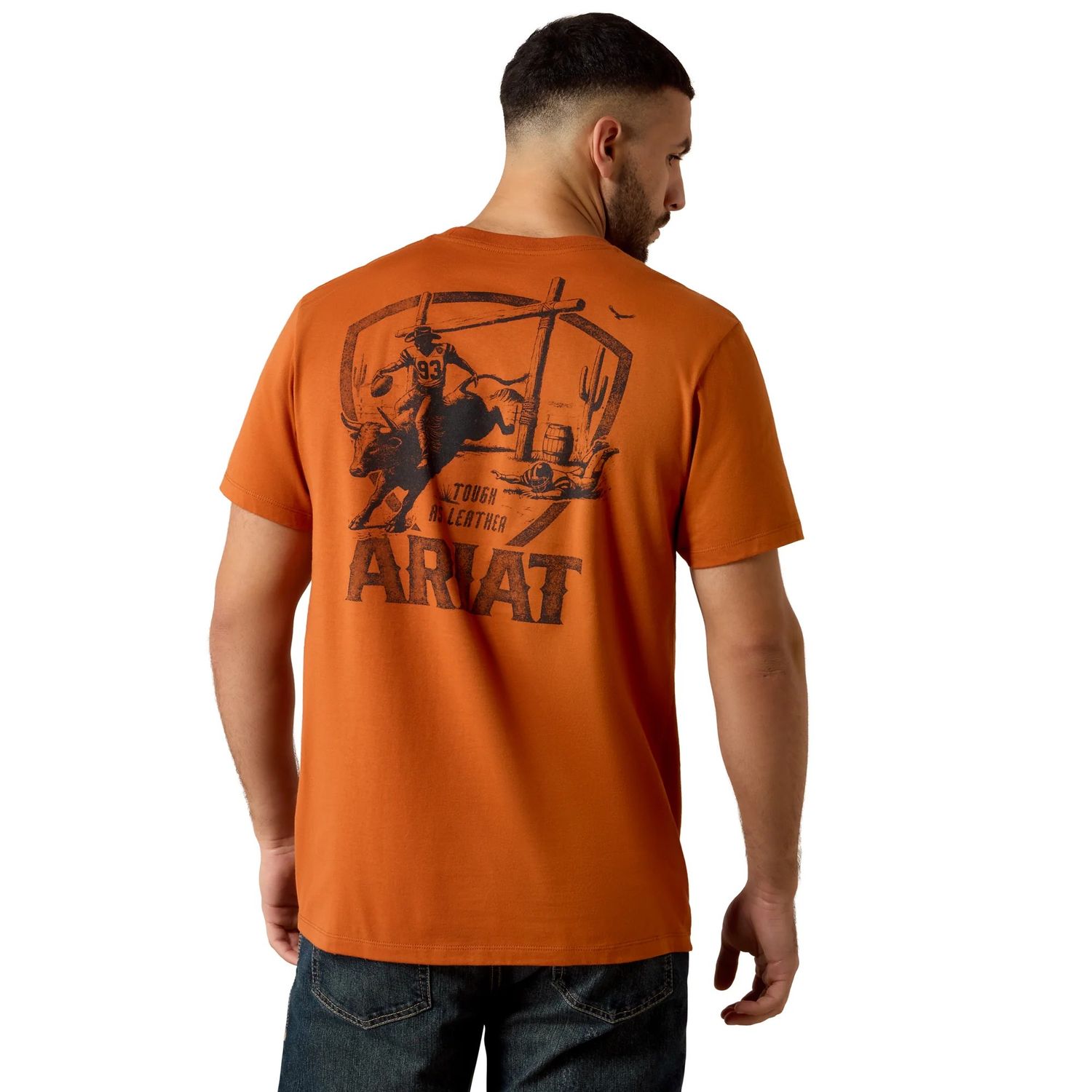 ARIAT MEN'S ARIAT TOUGH AS LEATHER TEE SHIRT - BOMBAY BROWN