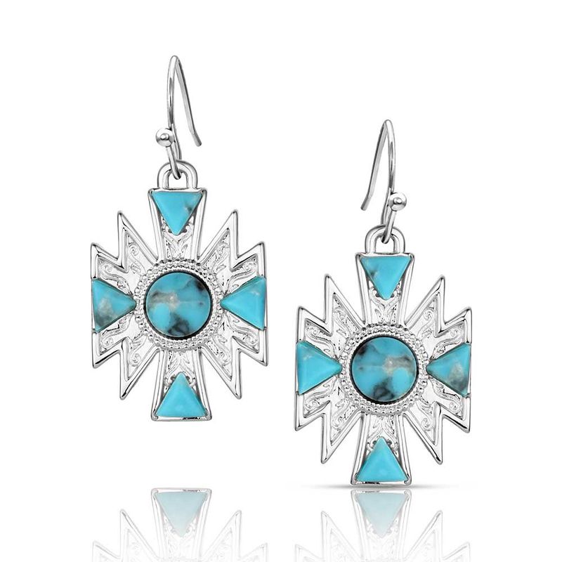 MONTANA SILVERSMITHS SOUTHWESTERN SUN TURQUOISE EARRINGS