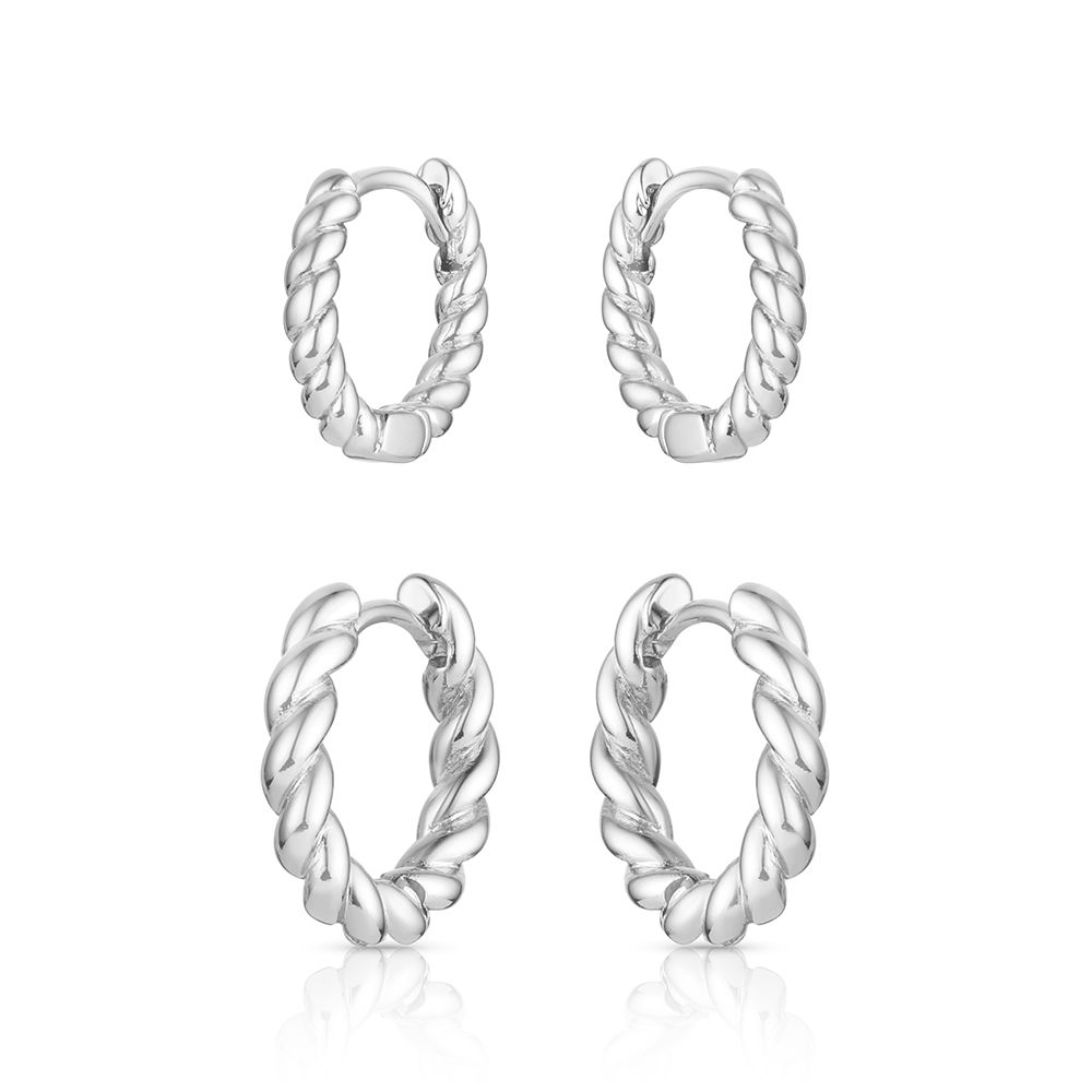 MONTANA SILVERSMITHS TWISTED UP HOOP EARRING SET