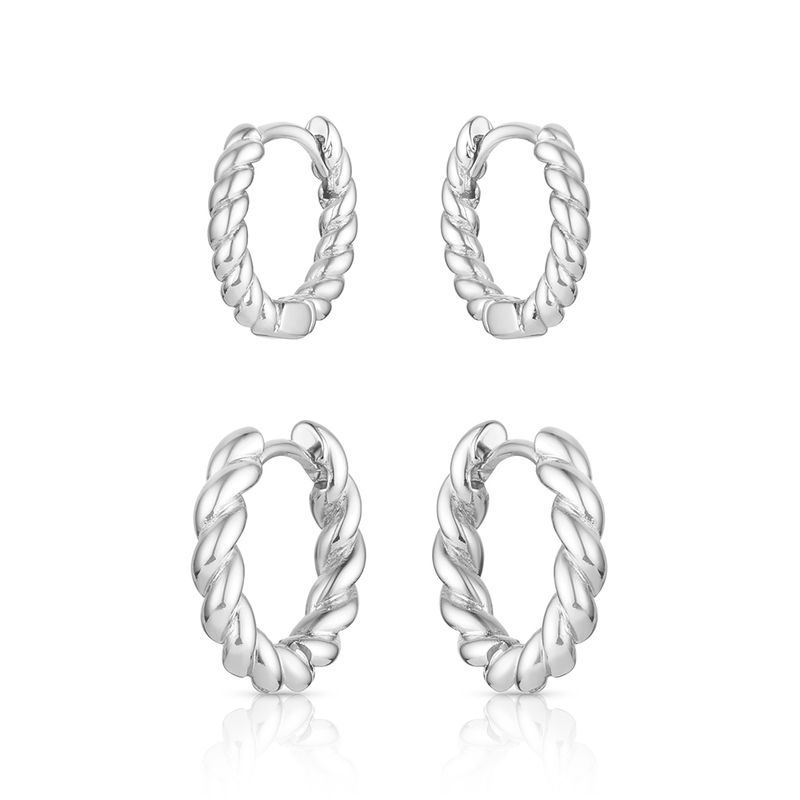 MONTANA SILVERSMITHS TWISTED UP HOOP EARRING SET
