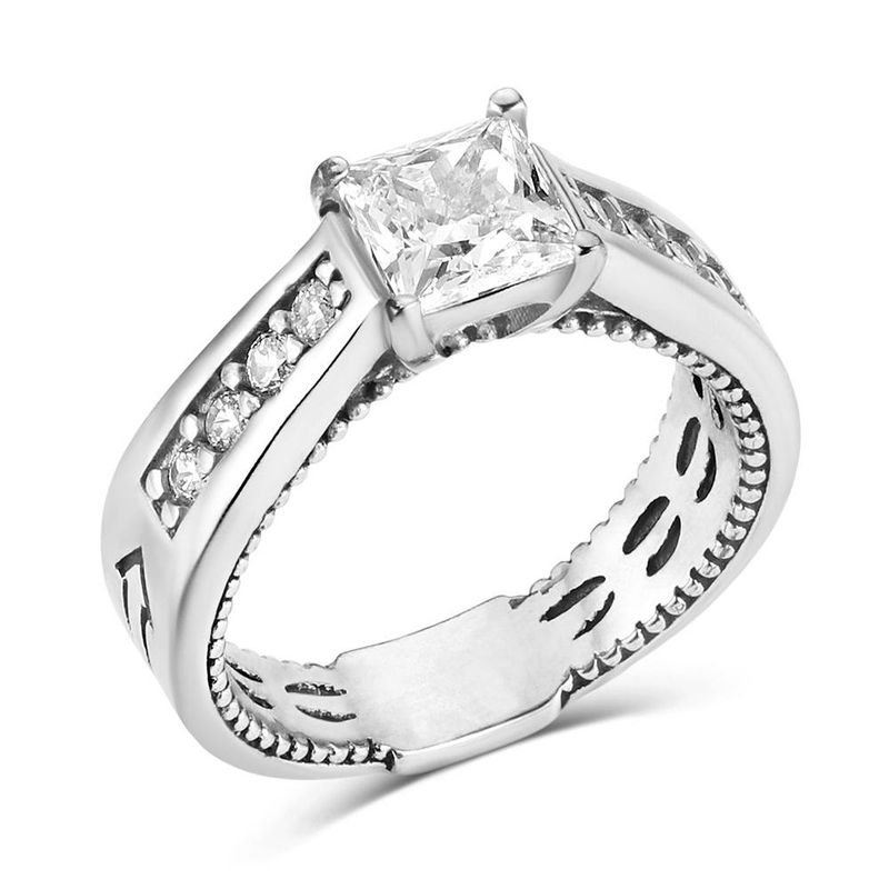 MONTANA SILVERSMITHS FOLLOW YOUR ARROW CRYSTAL RING - SIZE 8