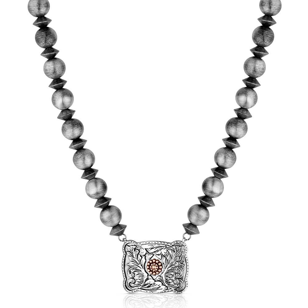 MONTANA SILVERSMITHS COWGIRL PEARLS BUCKLE NECKLACE