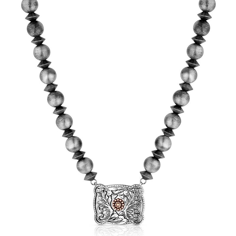 MONTANA SILVERSMITHS COWGIRL PEARLS BUCKLE NECKLACE