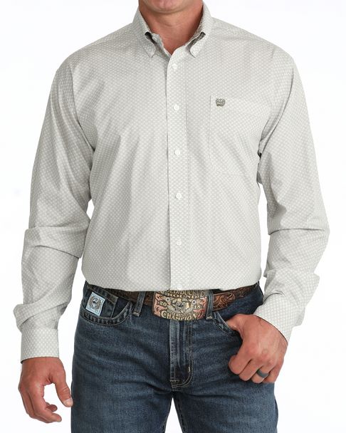 CINCH MEN'S LONG SLEEVE PRINT SHIRT - OLIVE