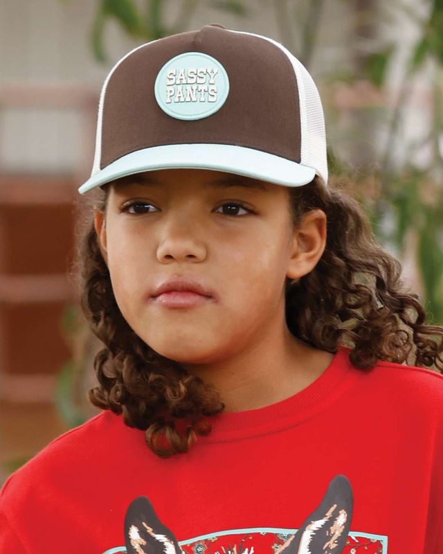 CRUEL GIRLS' TRUCKER CAP - BROWN
