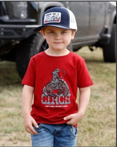 CINCH BOYS' SHORT SLEEVE TEE - BURGUNDY