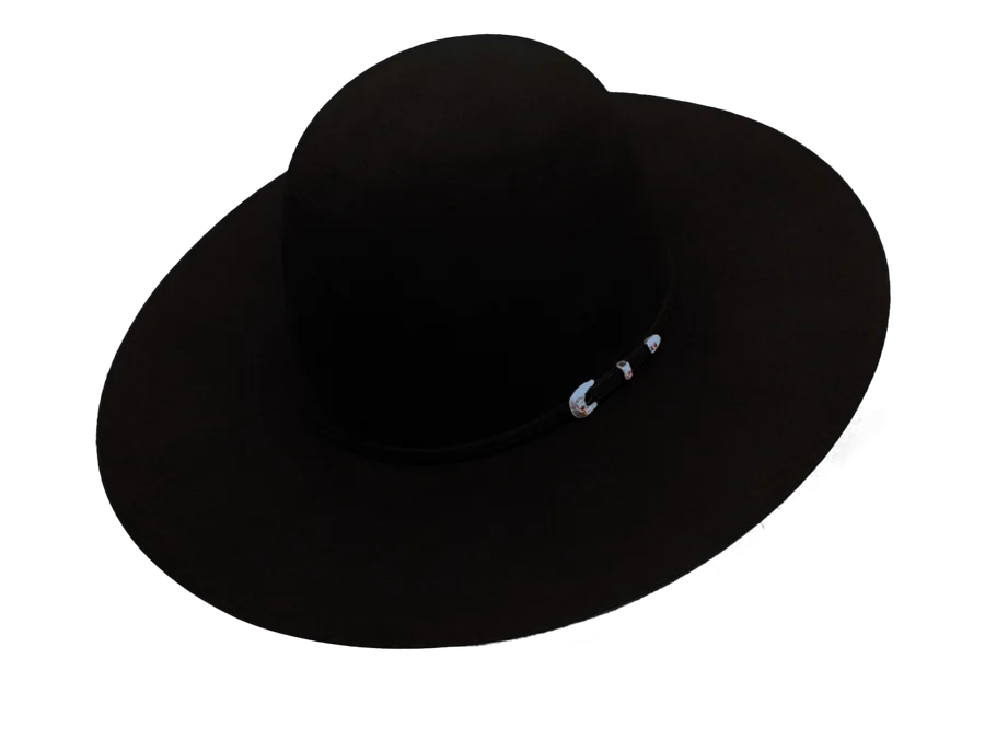 PROHATS GOLD SERIES OPEN CROWN FELT HAT - BLACK