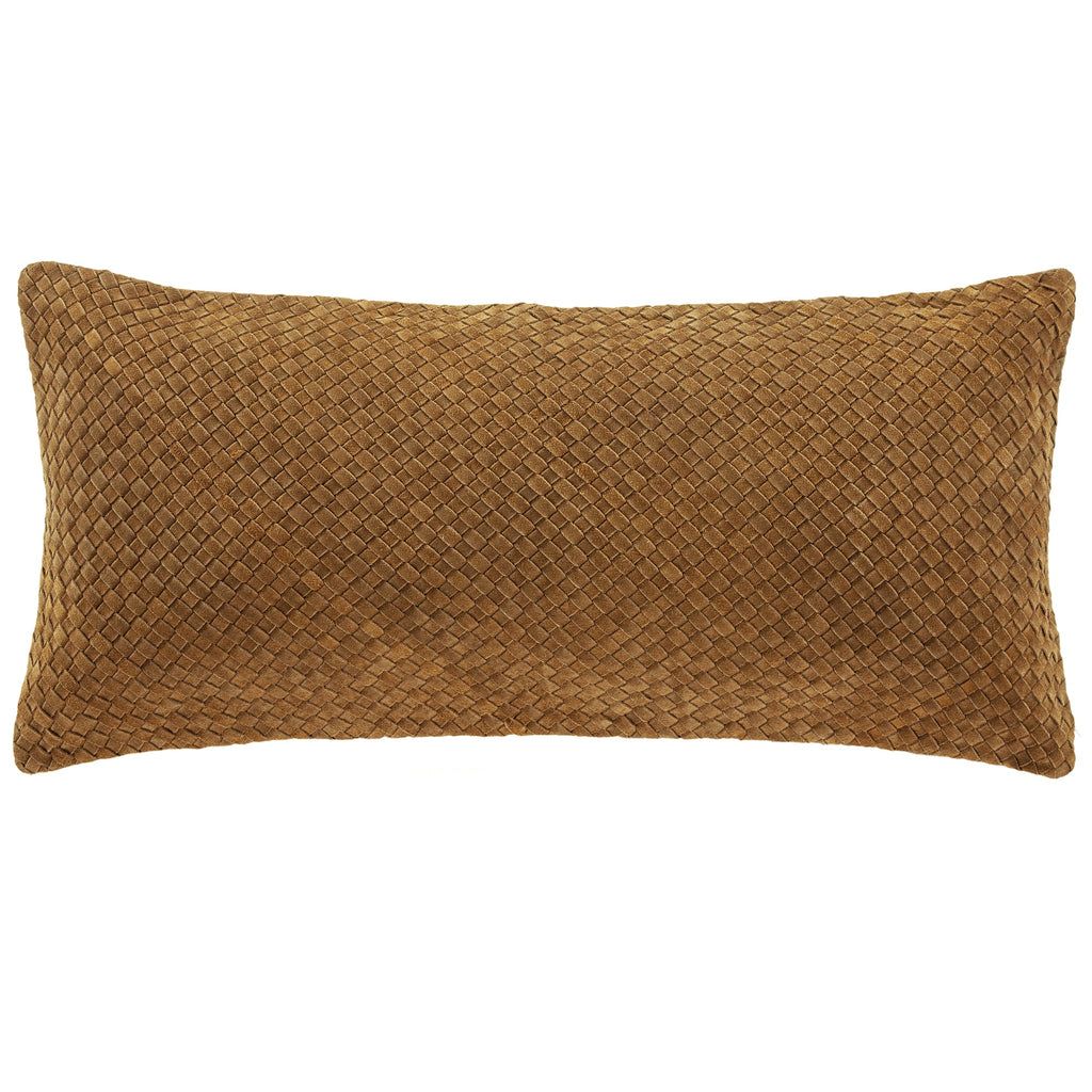 PASEO ROAD WOVEN SUEDE LUMBAR PILLOW - HAZEL BROWN