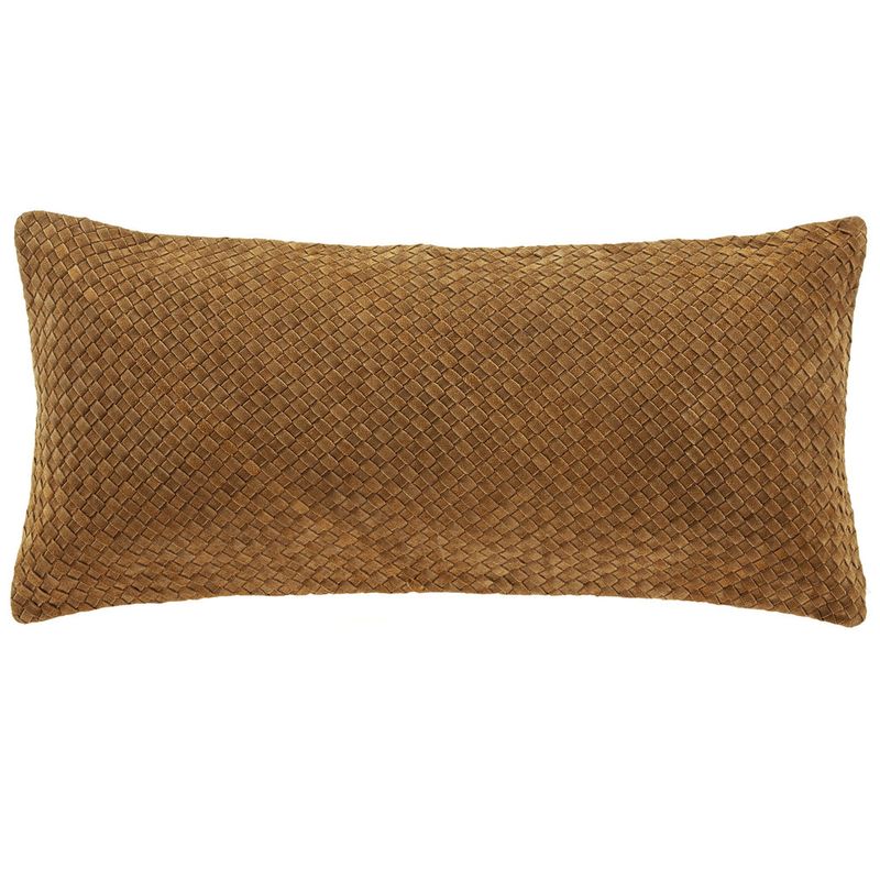 PASEO ROAD WOVEN SUEDE LUMBAR PILLOW - HAZEL BROWN