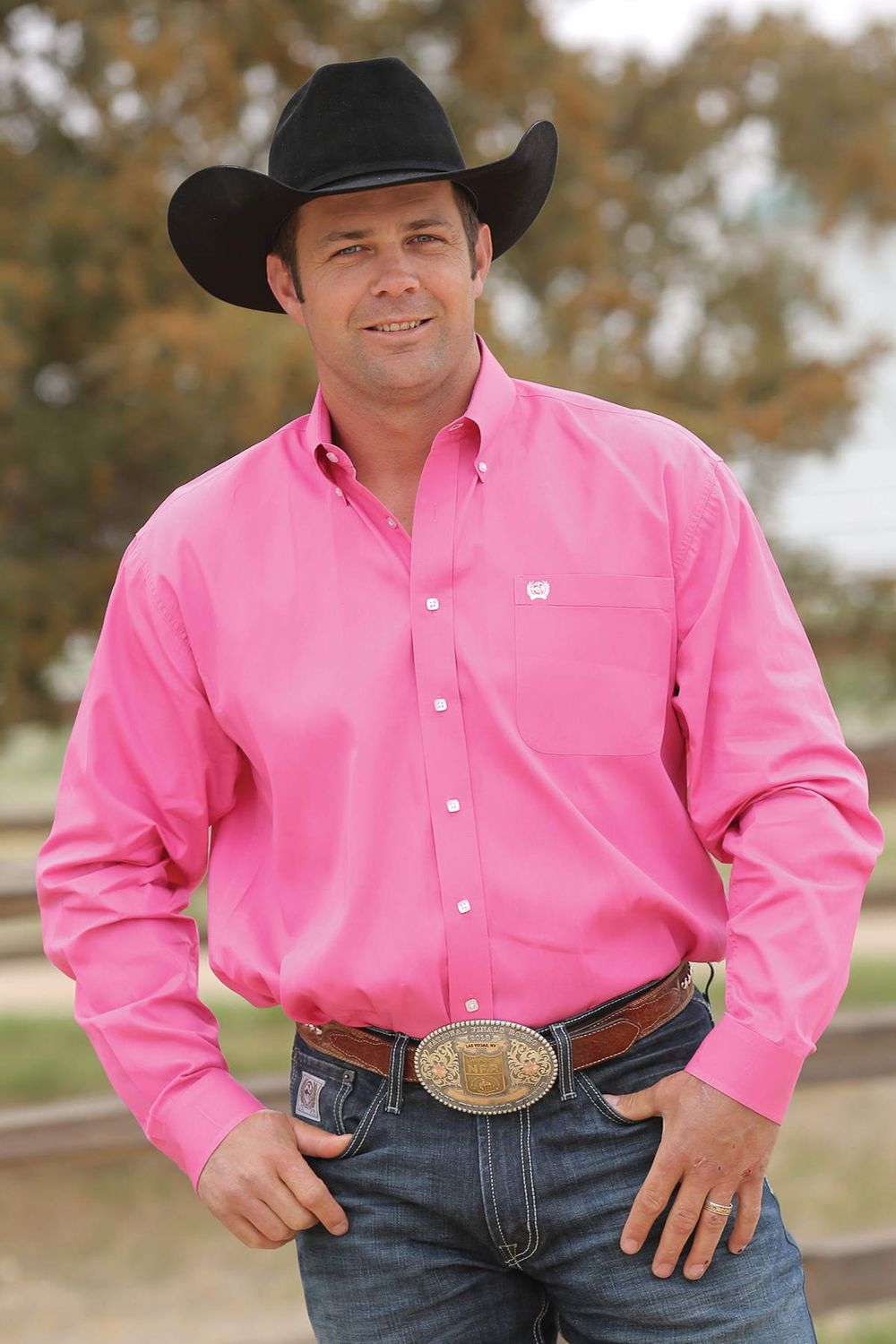 CINCH MEN'S LONG SLEEVE SOLID BUTTON SHIRT - PINK