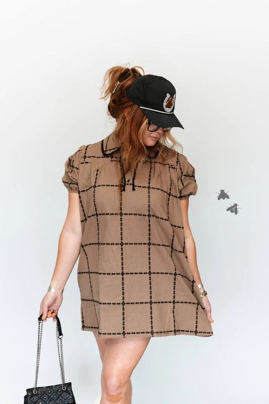 2FLY CO. WOMEN'S SANTA FE SNAFFLE COLLARED DRESS - TAN
