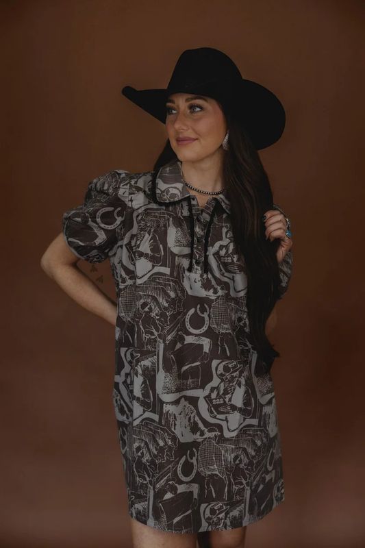 2FLY CO. WOMEN'S RANCHY LITTLE THING COLLARED DRESS - BLACK