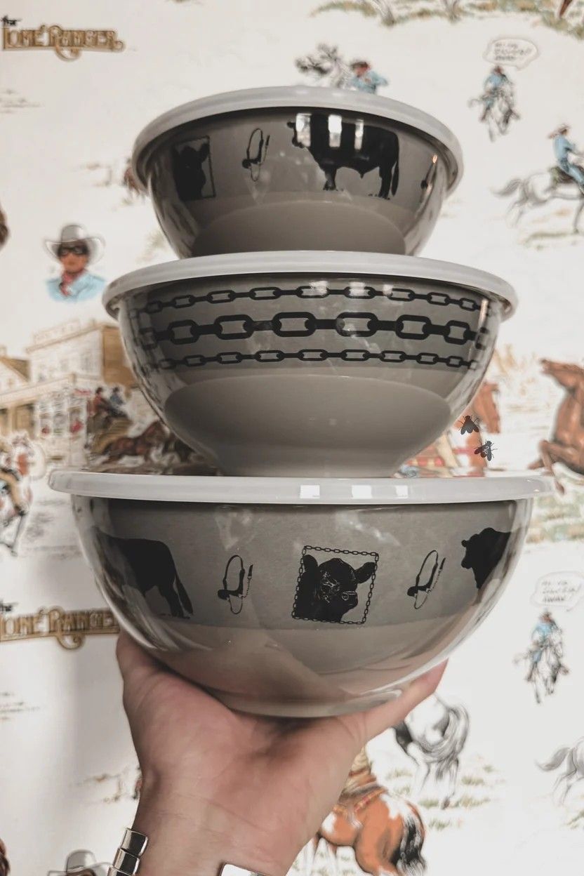 2FLY CO. SUPER FLY MELAMINE BOWLS - 3 PC., DESIGN: ANGUS