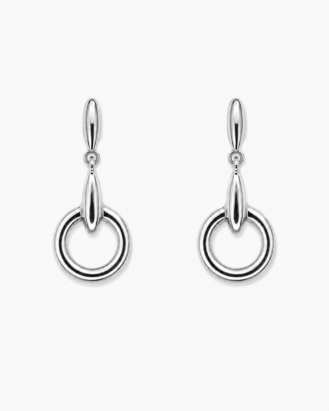 HORSEBIT TRIPLE DROP EARRINGS, COLOR: Rhodium