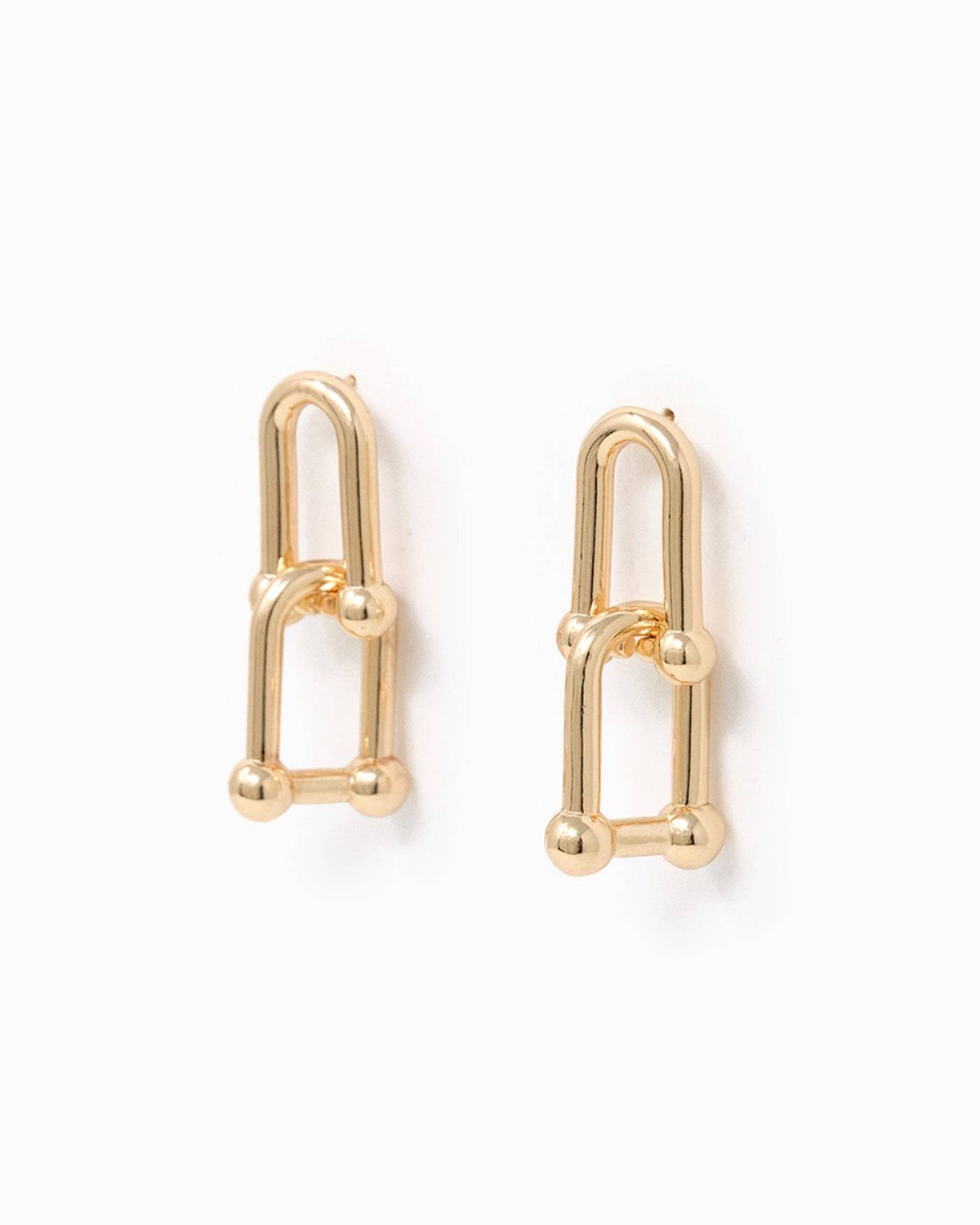 DOUBLE LINKED POST EARRINGS