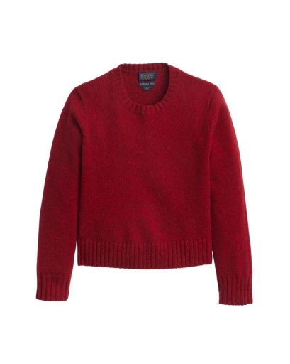 PENDLETON WOMEN'S SHETLAND COLLECTION CREWNECK WOOL SWEATER - RED HEATHER