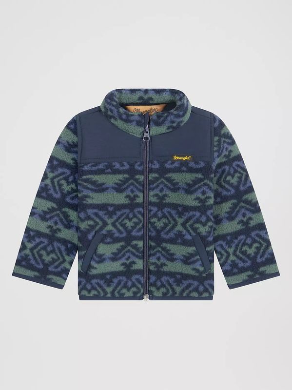WRANGLER BOYS' FULL ZIP HAY-AWAY SHERPA JACKET - DARK FOREST