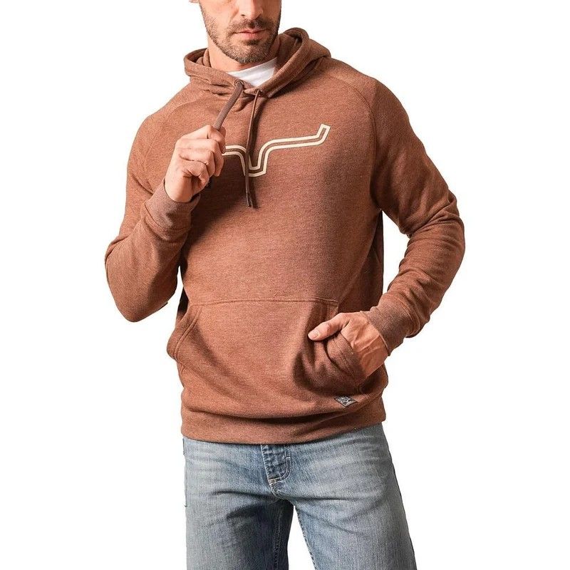 KIMES RANCH MEN'S OUTLIER HOODED SWEATSHIRT - DARK BROWN HEATHER