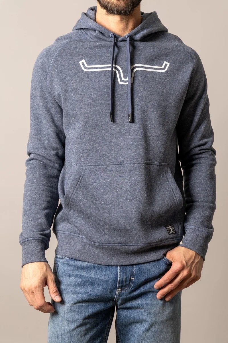 KIMES RANCH MEN'S OUTLIER HOODED SWEATSHIRT - NAVY HEATHER