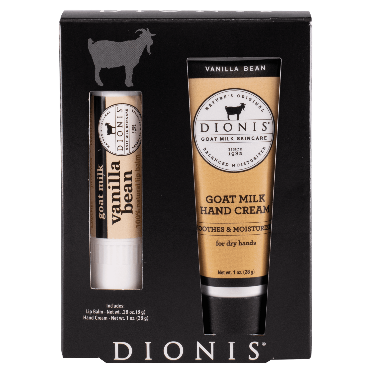 DIONIS GOAT MILK SKINCARE - VANILLA BEAN LIP &amp; HAND SET