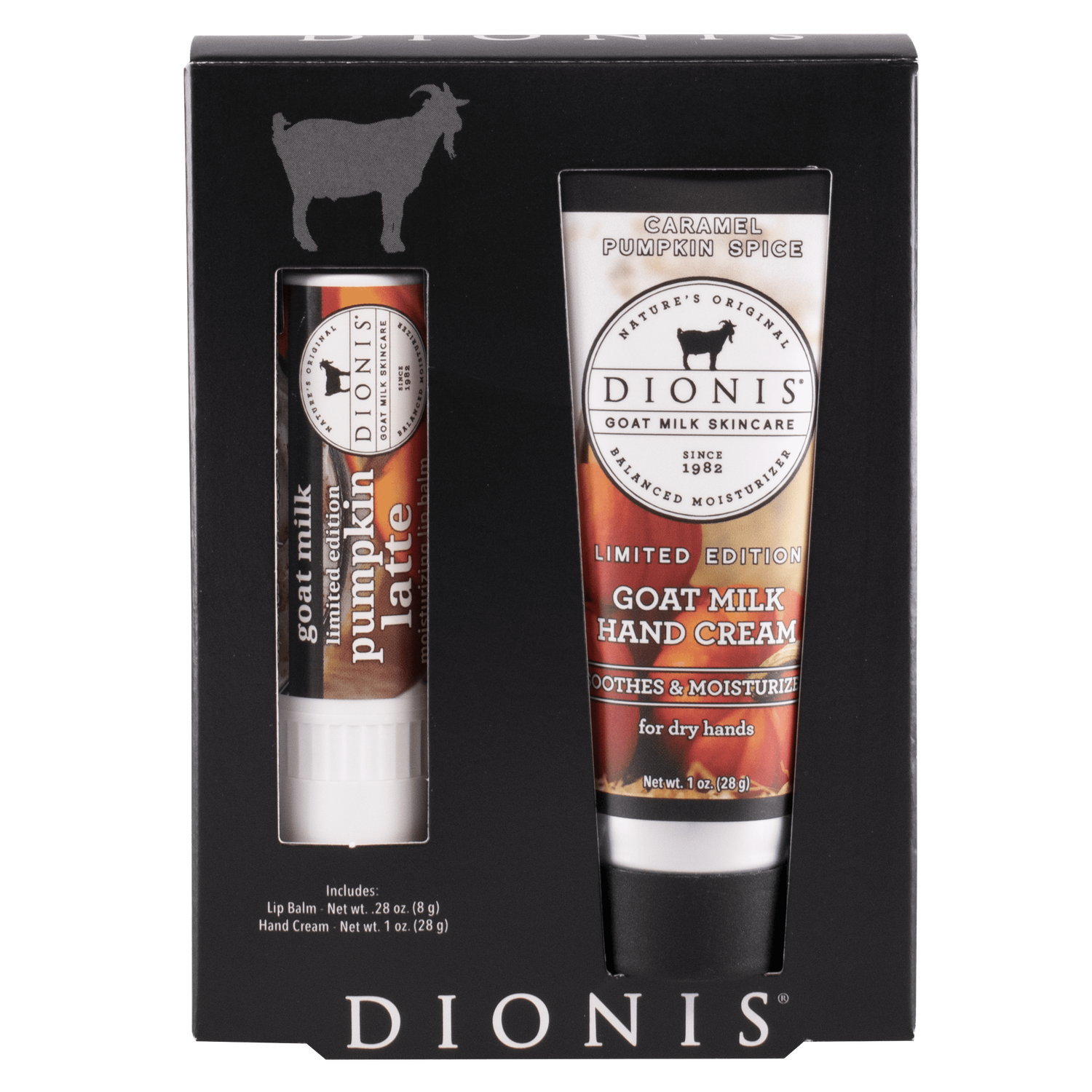 DIONIS GOAT MILK SKINCARE - PUMPKIN LIP &amp; HAND CREAM VALUE SET