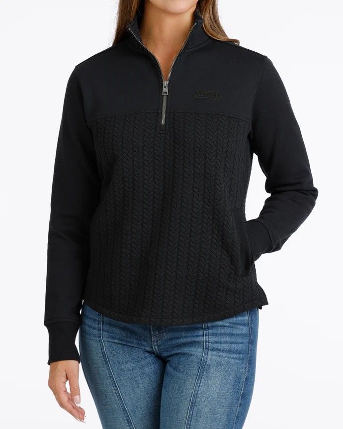 CINCH WOMEN'S 1/4 ZIP PULLOVER - BLACK