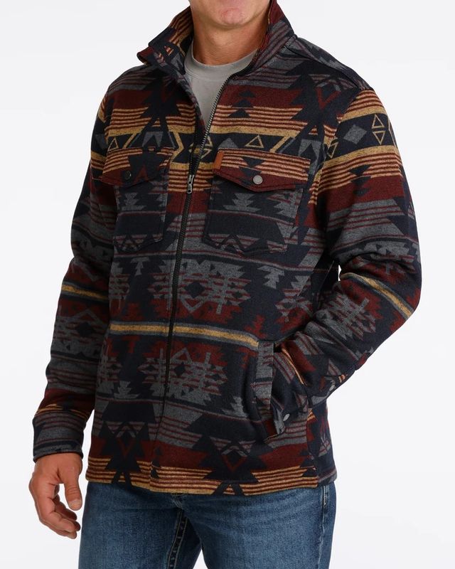 CINCH MEN'S SWEATER KNIT SHIRT JACKET - CHARCOAL
