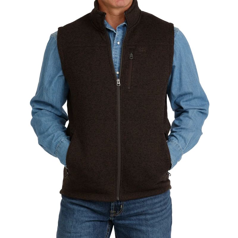 CINCH MEN'S SWEATER VEST - BROWN