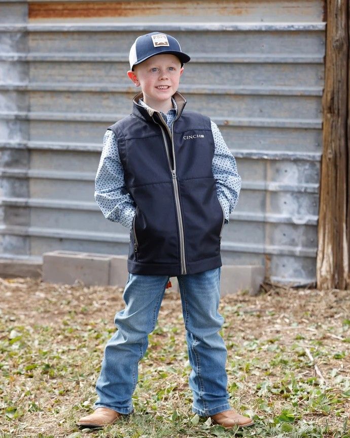 CINCH BOYS' BONDED VEST - NAVY
