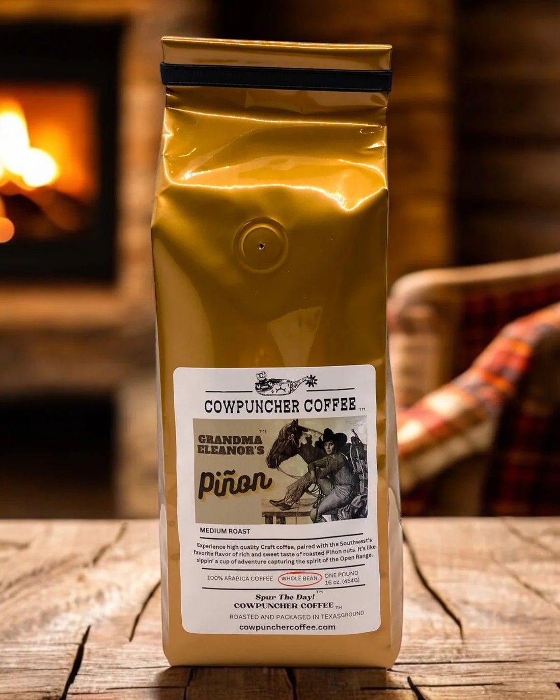 COWPUNCHER COFFEE "GRANDMA ELEANOR'S" WHOLE BEAN MEDIUM ROAST COFFEE - PINON