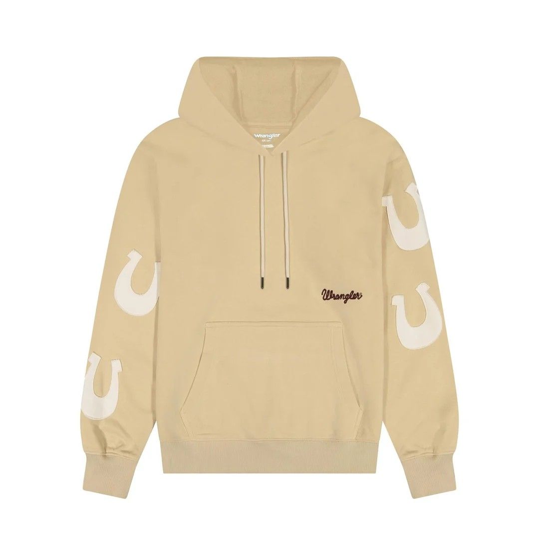 WRANGLER WOMEN'S WESTERN HORSESHOE HOODED SWEATSHIRT - PEBBLE