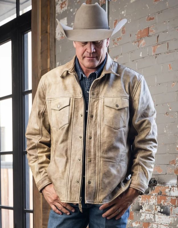 STS MEN'S RANCHER JACKET - DAPPLED DUN LEATHER
