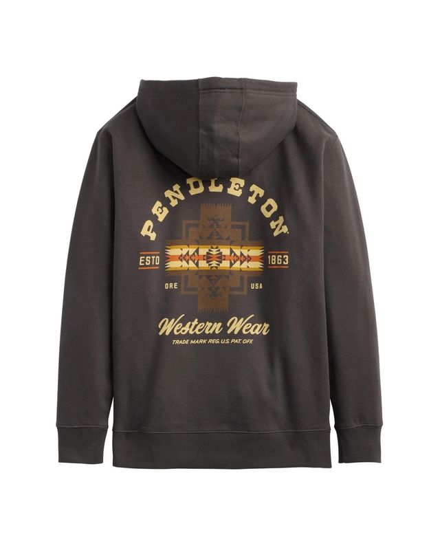 PENDLETON MEN'S WESTERN CHIEF JOSEPH GRAPHIC HOODED SWEATSHIRT - VINTAGE BLACK/MULTI